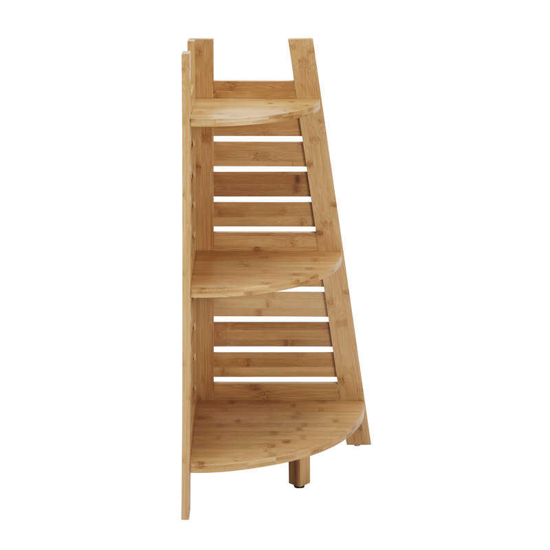 Dotted Line™ Ayden Solid Bamboo Wood Bathroom Corner Shelves & Reviews